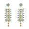 JASSY® Bohemian White Opal Pacific Opal Rhinestones Tassels Earrings Gift for Women - Blue