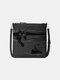 Women PU Leather Cat Striped 6.5 Inch Phone Bag Crossbody Bag - Black