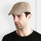 Men Embroidery Casual Berathable Mesh Hat Short Brim Visor Go Out Forward Hat Beret Hat Flat Hat - Khaki