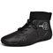 Men Handmade Microfiber Leather Comfy Soft Sock Ankle Boots - Black