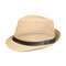 Mens Panama Solid Straw Breathable Jazz Cap Outdoor Travel Sunshade Fashion Sun Cap - Yellow