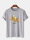 Mens Beer Cheers Graphic Crew Neck Cotton Short Sleeve T-Shirts - Gray
