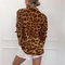 2019 Spring And Summer Hot European And American Explosion Models Casual Leopard Long-sleeved Chiffon Blouse - Brown