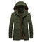 Plus Side Thicken Warm Multi Pockets Windproof Jacket for Men - Army Green