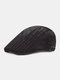 Men Mesh Solid Color Summer Outdoor Breathable Flat Hat Forward Hat Beret - Black