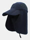 Unisex Dual-use Wide Brim Summer Sunshade Neck UV Protection Breathable Detachable Visors Baseball Hat - Navy