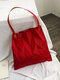 المرأة قماش عارضة الصلبة Fold حقيبة الكتف حقيبة يد - أحمر