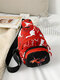Dinosaur Waist Bag Crossbody Bag Fashion Kid Chest Bag Coin Purse Baby Bag - Red