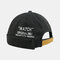 Brimless Hats Solid Color Letter Embroidery Skull Caps Hip Hop Hat  - Black