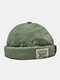 Unisex Cotton Vintage Casual Thin Cloth Logo Brimless Beanie Skull Caps Landlord Hat - Green