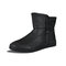 Men Microfiber Leather Non Slip Warm Lining Sport Casual Boots - Black