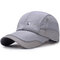 Men Speed Dry Cotton Material Plain Mesh Pattern Lightweight Breathable Fashion Baseball Hat - Grey