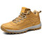 Men Microfiber Leather Anti-collision Toe Non Slip Outdoor Hiking Boots - Yellow