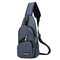 Casual Outdoor Travel USB Charging Port Sling Bag Chest Bag Crossbody Bag - Blue