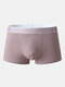 Mens Solid Color Graphene Antibacterial Underwear U Convex Boxer Briefs - Pink