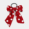 Temperament Polka Dot Chiffon Bow Hair Tie Ponytail Scarf Elastic Hair Rope Print Ribbon Hairbands - Red