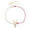 Fashion Lucky Thin Red Rope 925 Sterling Silver Bracelets Elk Deer Zirconia Womens Bracelets - Gold