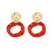 Boucles d'oreilles en broderie à carreaux africains Boucles d'oreilles bohèmes pour femmes - 01