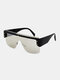 Unisex Resin Half-frame Tinted One-piece Lens Outdoor UV Protection Sunglasses - Black