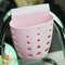 Kitchen Sink Sponge Hanging Bags Saddle Debris Drainage Basket Storage Sponge Rack Holder - Light Pink