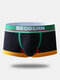 Men Chrismas Funny Cotton Boxers Comfy Sexy Contrast Color Underwear With Pouch - Black