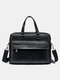 Vintage PU Leather Multifunction 13.3 Inch Business Briefcase Laptop Shoulder Bag For Men - Black