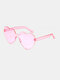 Women PC Heart-shaped Tinted One-piece Lens Anti-UV Decorative Sunglasses - Pink