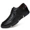 Men Microfiber Leather Comfy Non Slip Business Casual Shoes - Black