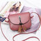 Women Vintage Solid Tassel Crossbody Bags Leisure Shoulder Bags - Pink
