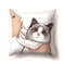 Funda de almohada de poliéster de una cara creativa geométrica de gato, funda de almohada para sofá, funda de cojín para el hogar, funda de almohada para sala de estar y dormitorio - #5