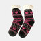 Jacquard And Velvet Anti-ski Socks Thickening Lambskin Knit Socks - Red