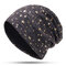 Womens Mens Star Warm Soft Cotton Bonnet Hats Winter Outdoor Leisure Casual Beanie Cap - Black