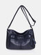 Women Soft PU Leather Anti-theft Vintage Crossbody Bag Shoulder Bag - Blue