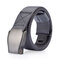 118CM Mens Nylon Smooth Alloy Buckle Belt Outdoor Leisure Sports Tactical Pants Strip Waistband - Grey