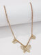 Trendy Vintage Full Rhinestones Butterflies Pendant Geometric Chain Alloy Necklace - #02
