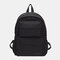 Women Casual Waterproof Multi-pocket Large Capacity Backpack - Black