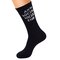 Unisex Letters Solid Color Cotton Breathable Sweat Socks Comfortable Casual Sports Middle Tube Socks - Black