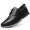 Men Microfiber Leather Splicing Non Slip Metal Decoration Casual Shoes - Black