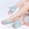 Women Cotton Yoga Set Dew Heel Sports Five Finger Yoga Socks Gloves Professional No-Slip - Green