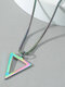 Trendy Simple Triangular-shaped Pendant Titanium Steel Necklace - Colorful
