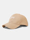 Unisex Cotton Solid Letters Gesture Pattern Embroidered All-match Sunshade Baseball Cap - Khaki