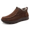 Menico Large Size Men Suede Comfy Warm Plush Lining Ankle Boots - Coffee