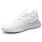 Men Mesh Splicing Breathable Soft Running Sneakers - White
