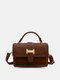 Women Faux Leather Fashion Stone Pattern Patchwork Handbag Crossbody Bag - Brown