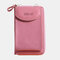 Women Card Slots 6.3 Inch Phone Bag Solid Crossbody Bag - Pink 1