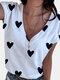 Printed Short Sleeve V-neck Casual T-shirt For Women - #4