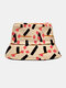Unisex Polyester Cotton Color Contrast Small Color-block Print All-match Bucket Hat - Khaki