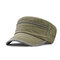 Mens Vintage Summer Sunshade Brim Flat Cap Breathable Washed Cotton Sun Hat Outdoor Sports Cap - Green