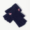 Women Winter Warm Wool Knit Cute Half-finger Gloves Plus Velvet Finger Touch Screen Gloves - Navy