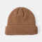 Unisex Solid Color Knitted Wool Hat Skull Caps Beanie hats - Khaki
